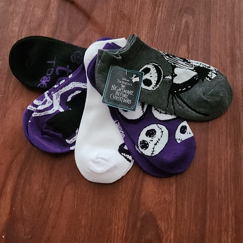 Nightmare Before Christmas Socks Jack & Sally No Show Shoe size 4-10 NEW